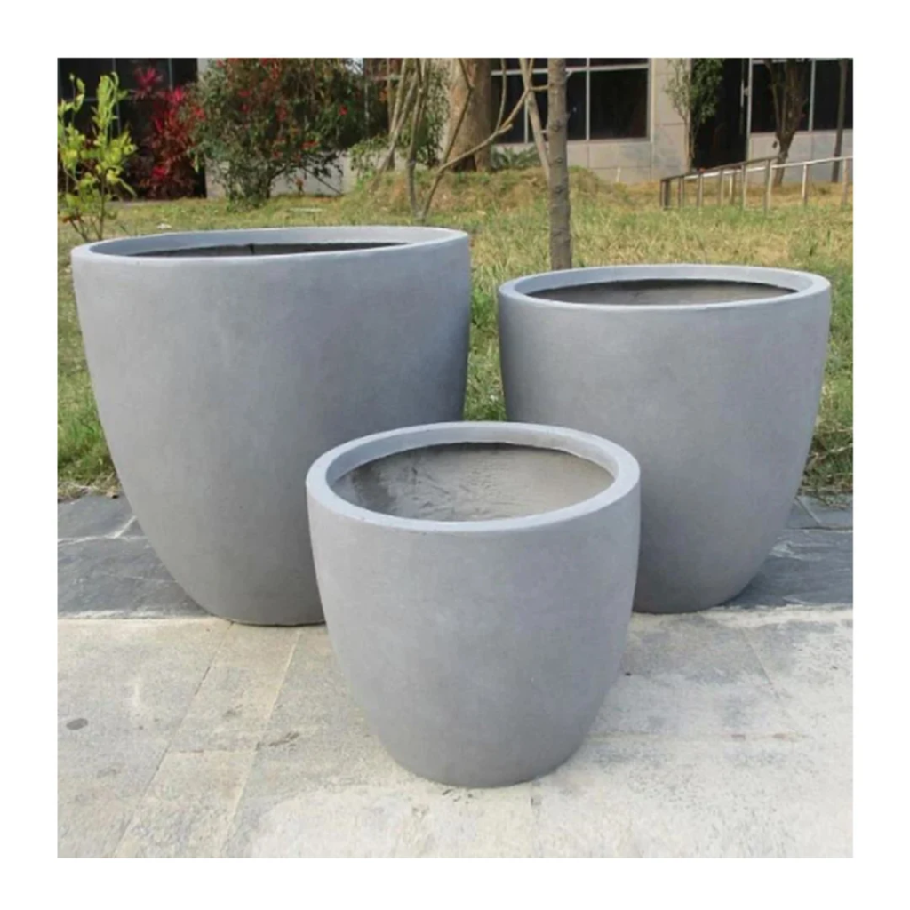 RESIN EGG POT PLANTER H67-Antique Lead