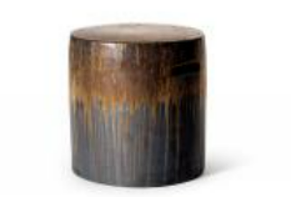 ATLANTIC ROUND STOOL - Metallic/Anthracite
