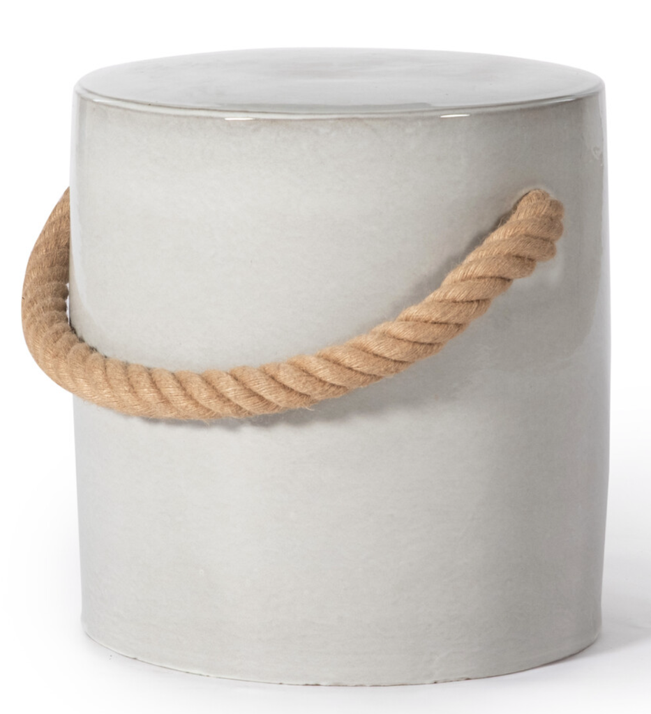 [ST 636140 GW] MARITIME STOOL WITH ROPE - Grey White