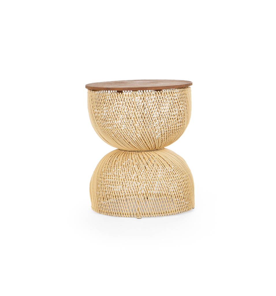 [CCU1610N] CURVE SIDE TABLE - D41 X H49 - Natural Pure