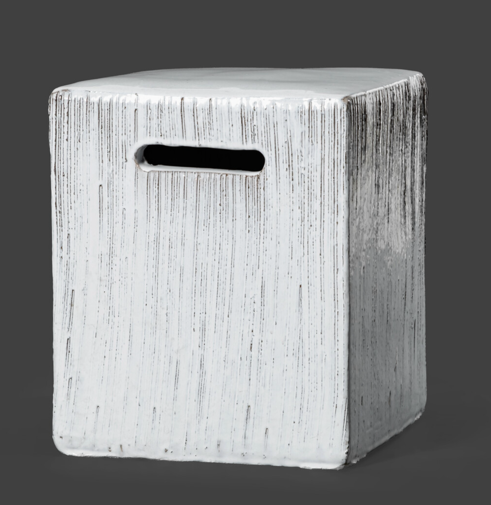 [ST 622843-FWW] ATLANTIC SQUARE STOOL - H40 Felix White