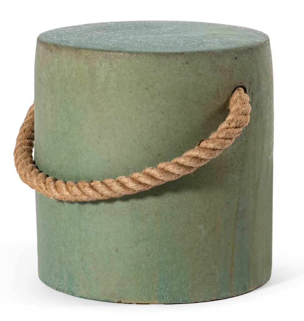 MARITIME STOOL WITH ROPE - H40 Antique Copper