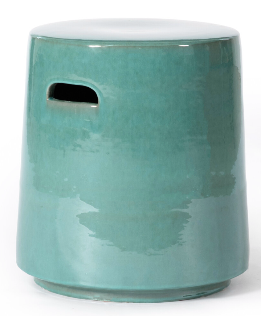 TRAPEZE STOOL H44 - Crackle Turquoise