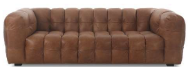[SF-3369L-CERA] PUFFED ROBA Sofa 3 Seater- Wax Leather Brown