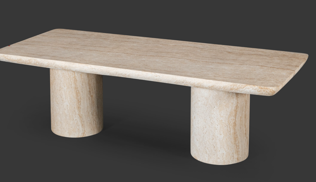 [FR 041824 SCTT] LIA DINING TABLE  L240 - TRAVERTINE