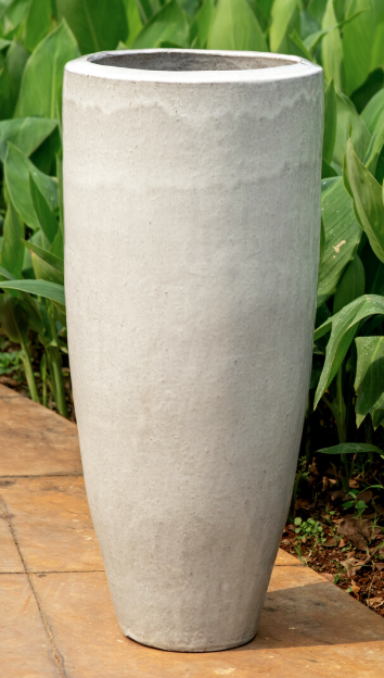 CHICAGO TALL PLANTER - H80 Grey White