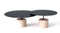 INGRID COFFEE TABLE D60 -  Black Top - Concrete Base