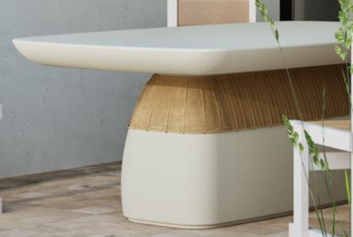 [1475-WH] MOYA DINING TABLE L240 - White / Summergrass