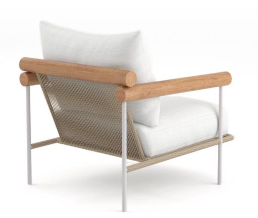 MOROCCO LOUNGE CHAIR - White / Fossil / Southend 130
