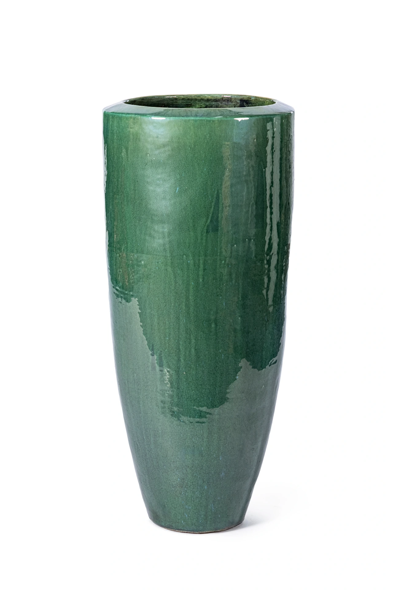 CHICAGO TALL PLANTER - H100 Crackle Green