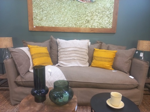 [SF-3866L#1772-VCB] ARUBA SOFA 3 SEATER - 215x104x90  Vintage Cotton Brown