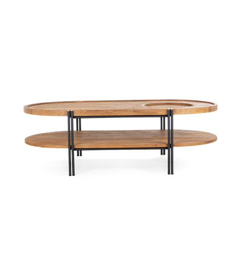[CC170071] COCO OVAL COFFEE TABLE - 2 Tops