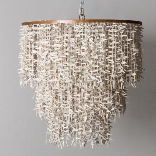 [LAMPCONT0042] COCO BEAD  CHANDELIER - Natural