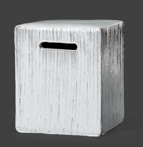 [ST 622843-FWW] ATLANTIC SQUARE STOOL - H40 Felix White