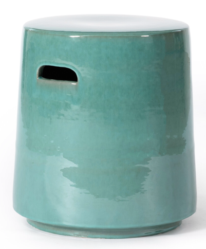 [ST 654540 TQ] TRAPEZE STOOL H44 - Crackle Turquoise