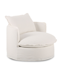 [LC-3778L - YB008] PENANG TURNING LOUNGECHAIR - Recycle Grace Natural - two tone darker contrast stitching thread