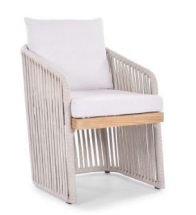 [1139] SABATINI DINING CHAIR - Teak / Coconut Grey / Southend 130